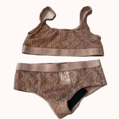 Dam BH Set Trådlös Monokrom Bomull-4