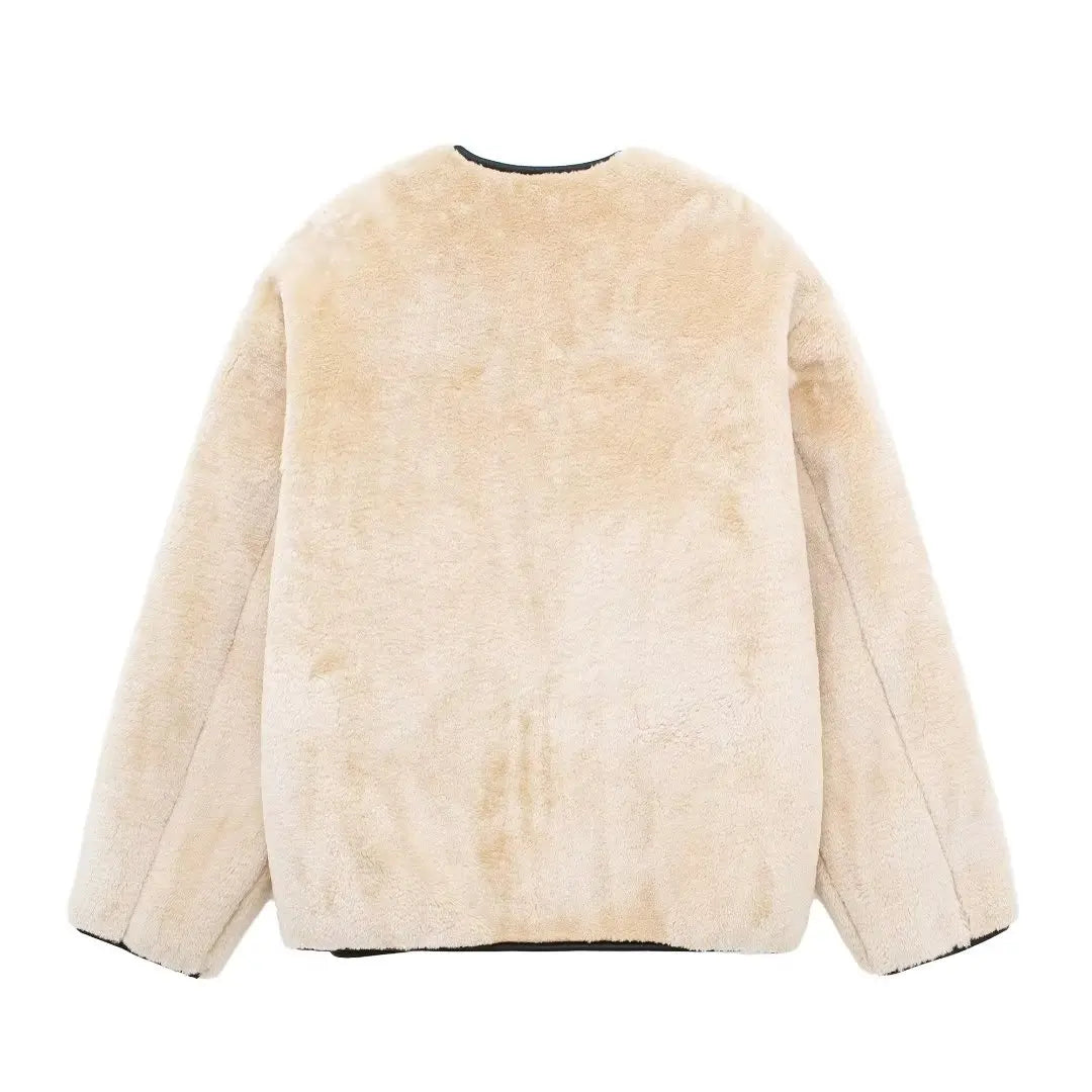 Dam Kappa Beige Vinterkappa med En Knapp – Mjuk Blandning, Avslappnad Passform, För Kalla Dagar 5