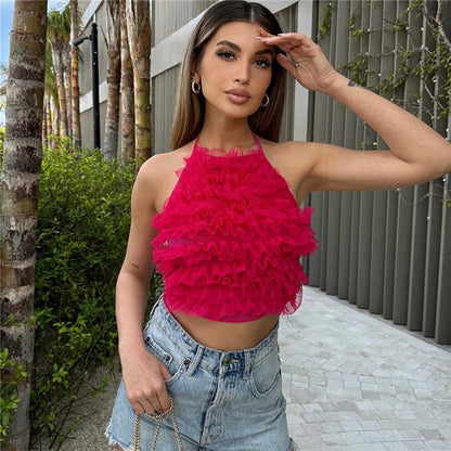 Dam Crop Top Fluffig Polyester Mjuk 2