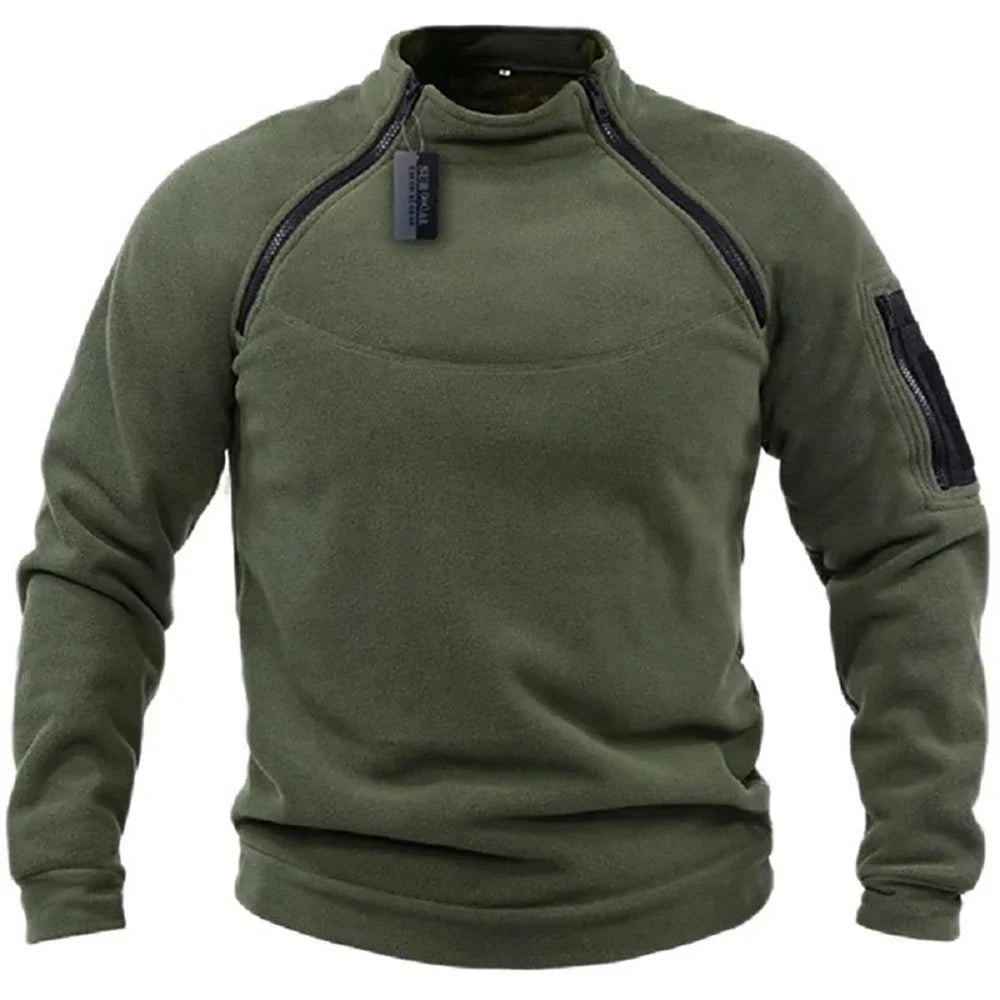 Herr Fleecejacka Vindtät Sportig Fleece för Utomhusaktiviteter-1