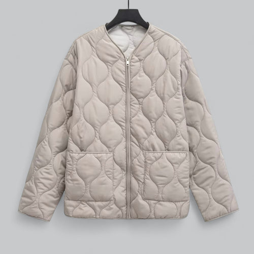 Dam Kappa Med Rund Halsringning Blixtlås Bomull Polyester 1