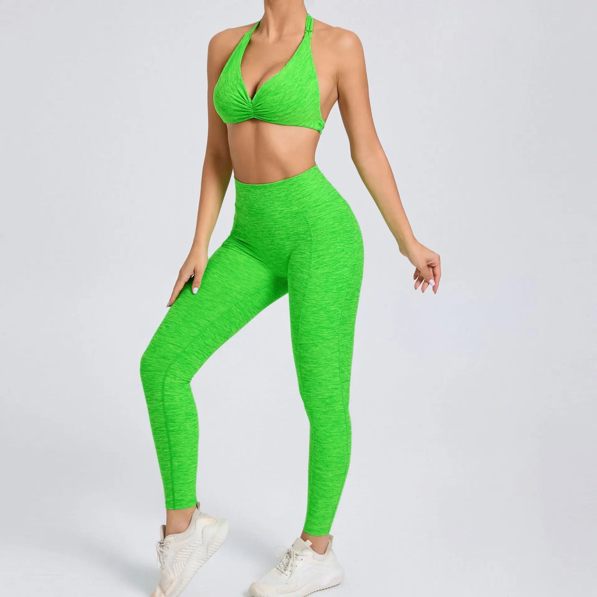 Dam Leggingsset Minimalistisk Nylon Ärmlös Design-4