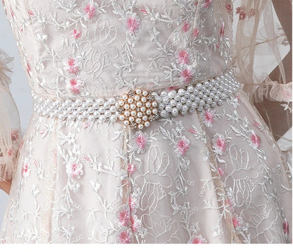 Kvinnors Midi Klänning O-Hals Bomull Polyester-5