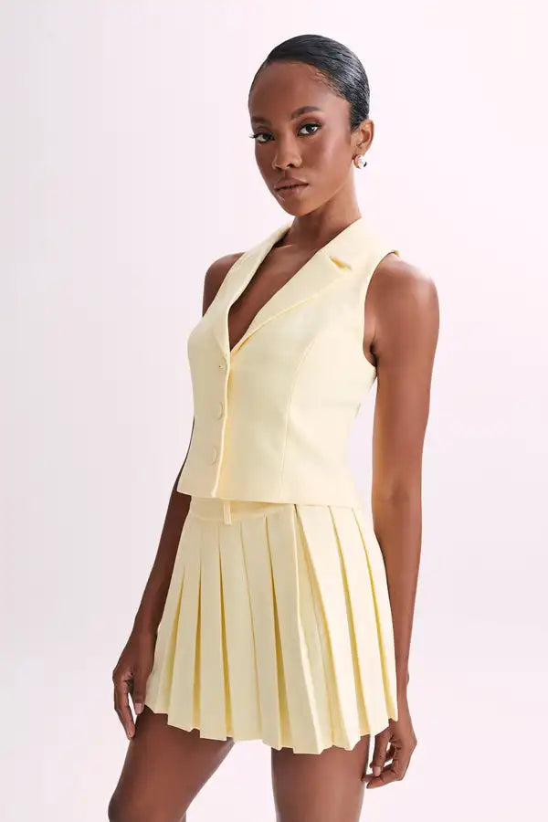 Dam Nattkjol Set Ärmlös Polyester med Knappdekoration-3