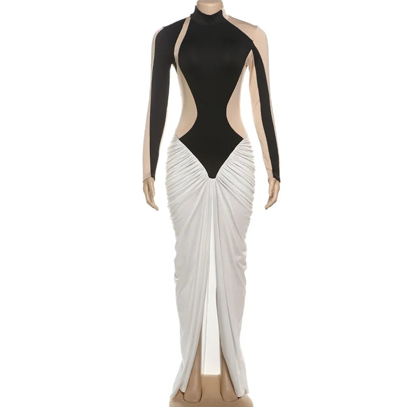 Maxiklänning Dam Lappad Design Polyester Spandex 5