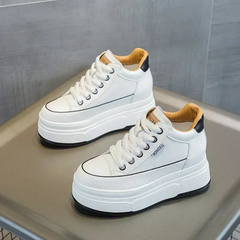 Variant image for Dam Sneakers Hög Klack Läder Vadderad Sula-65