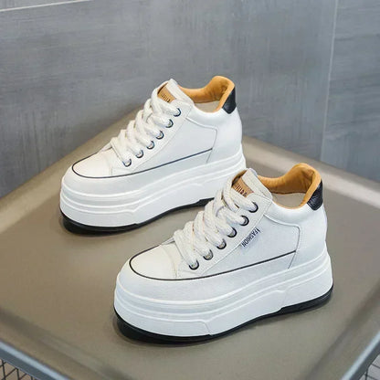 Variant image for Dam Sneakers Hög Klack Läder Vadderad Sula-65