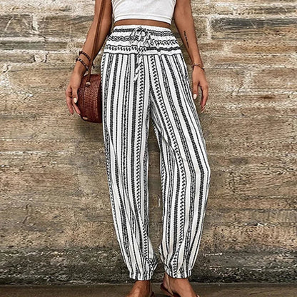 Variant image for Kvinnors Byxor Hög Midja 100% Bomull med Lyxiga Detaljer-16