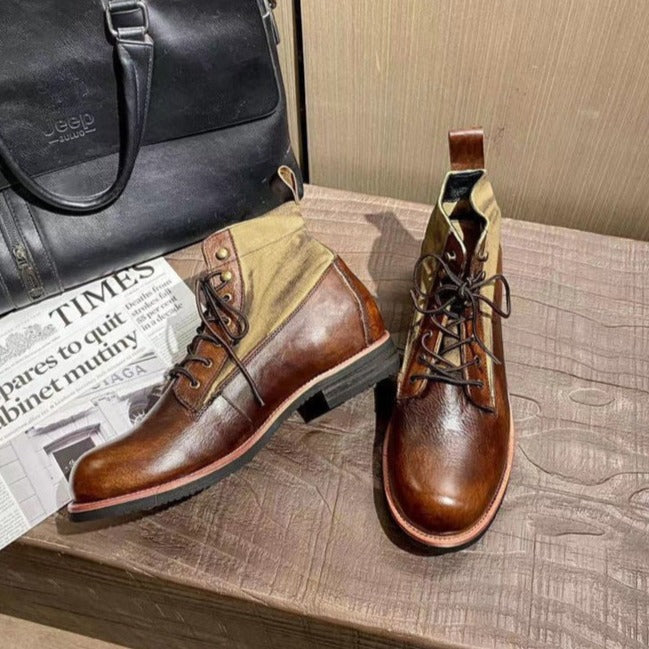 Herrstövlar Vattentåliga Äkta Läder med Ullfoder-5