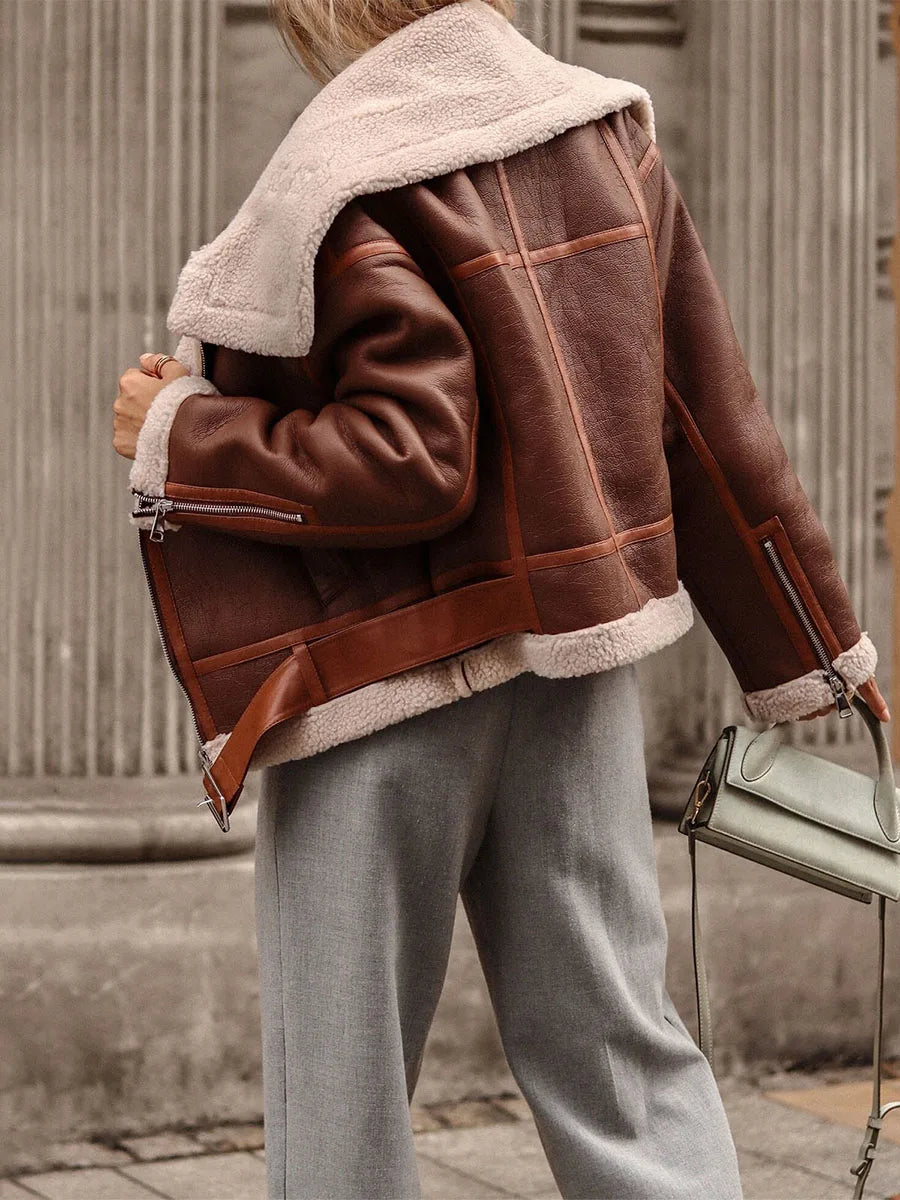 Damjacka Klassisk Pilotstil Syntetiskt Läder-3