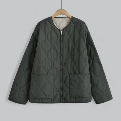 Dam Kappa Med Rund Halsringning Blixtlås Bomull Polyester 8