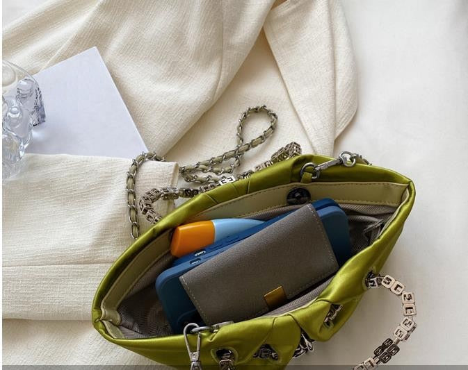 Dam Handväska Rüsch Detaljer Siden Elegant Mjuk-4