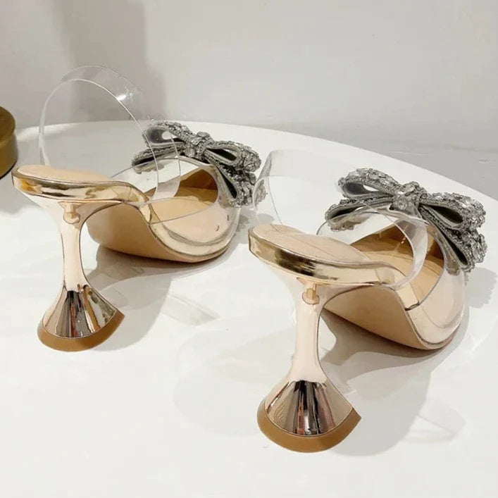 Kvinnors Slingbackskor Hög Klack Gummi PU-4