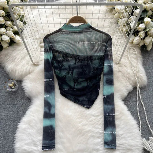 Variant image for Dam Festtopp Transparent Elastisk Polyester Slim Fit-4