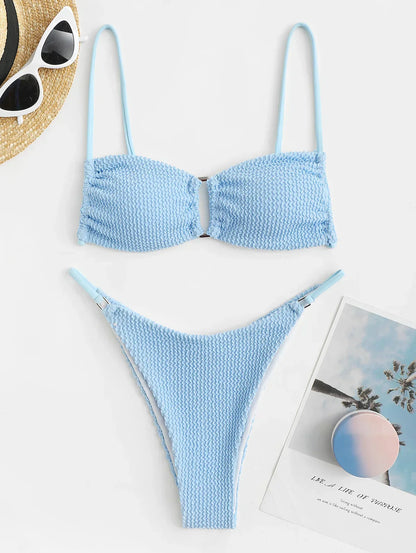 Dam Rektangulär Ring Crinkle Design Metall 5