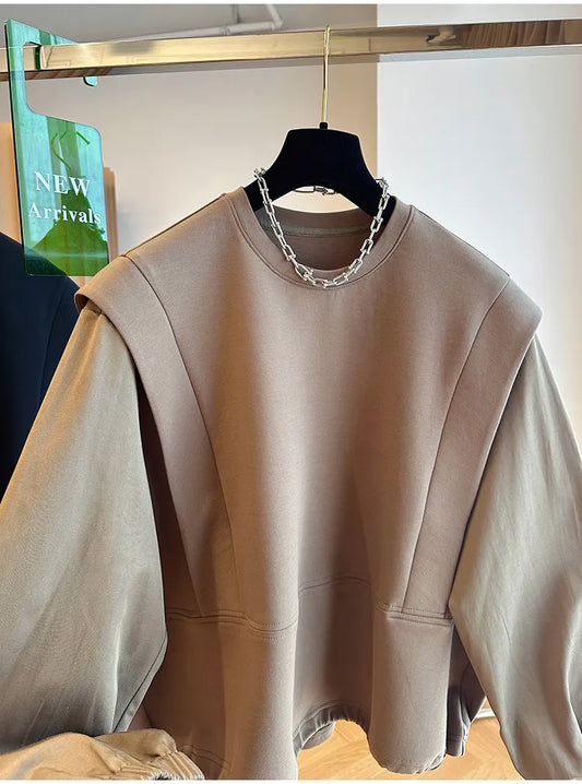 Dam Baggy Tröja Trendig Mjuk Bomull-1