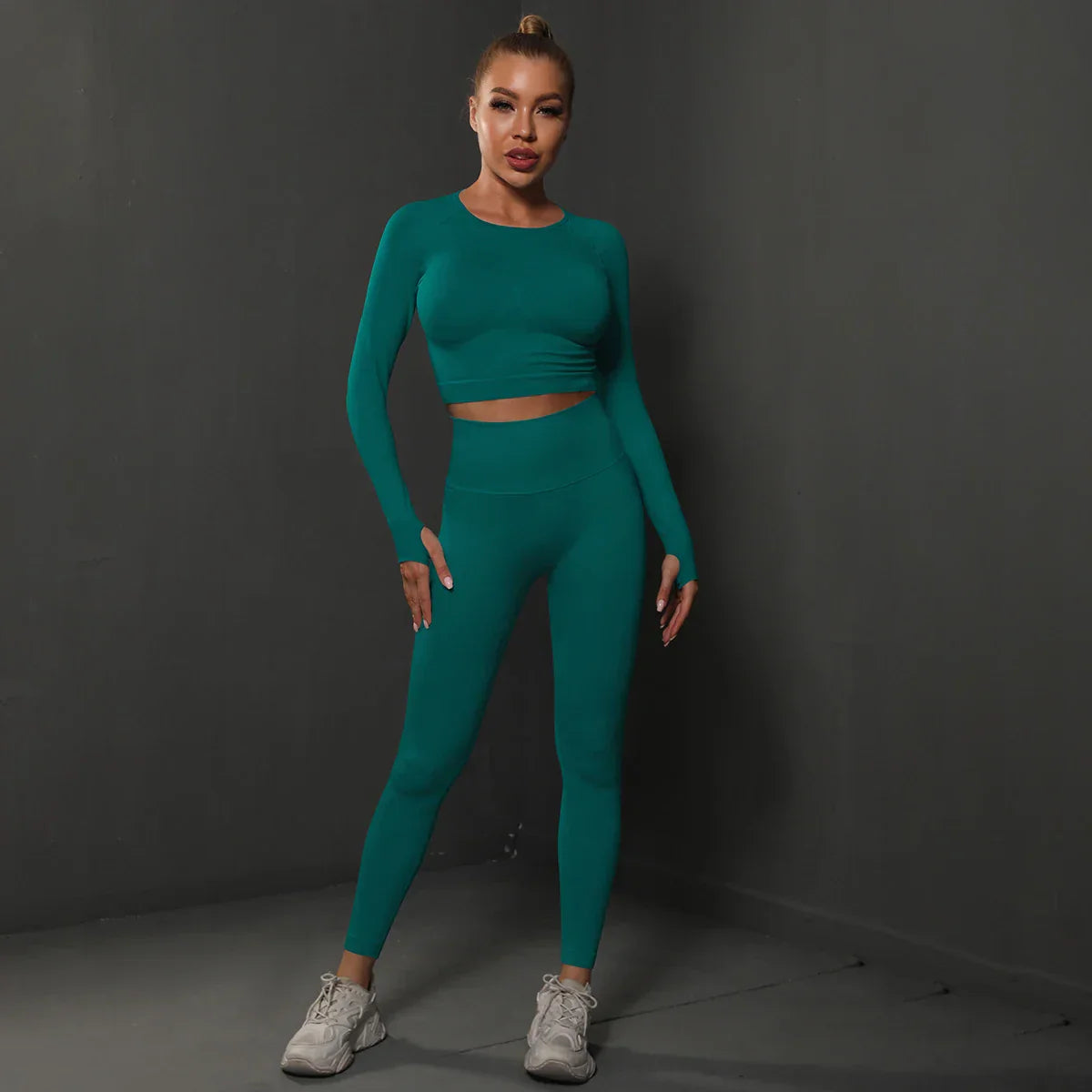 Variant image for Dam Aktiva Byxor Hög Midja Andningsbart Spandex Nylon-10