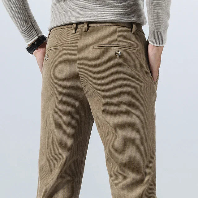 Herrbyxor Cordhose Mjuk Kvalitet Avslappnad Design-6