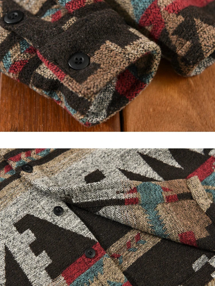 Herrjacka Långärmad Vintage Mjuk Bomullsblandning-6