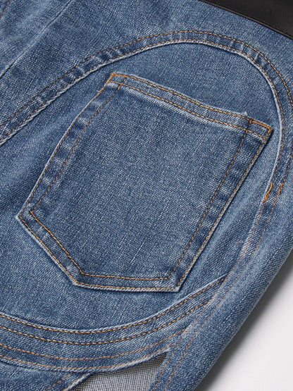 Dam Jeans Hög Midja Löst Snitt Bomull Denim-4