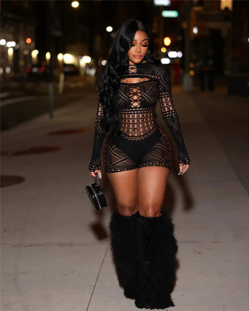 Dam Jumpsuit Spetsbroderi Elastisk Polyester-3