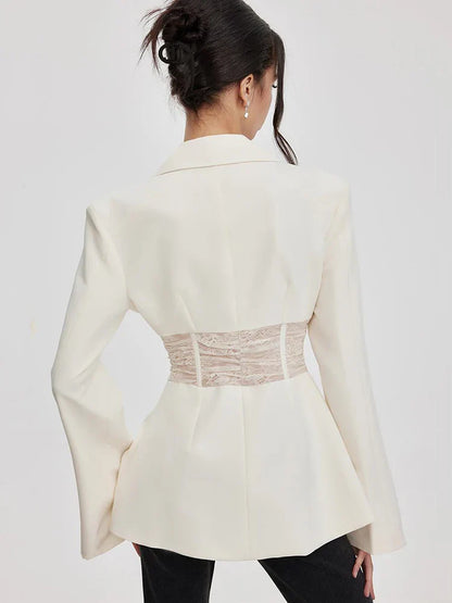 Dam Skjorta Patchwork Bomull Polyester Lång Ärmar-3