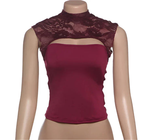 Dam Festtopp med Vågmönster Polyester Spandex-1