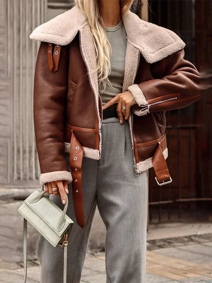 Damjacka Klassisk Pilotstil Syntetiskt Läder-1