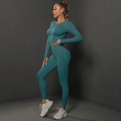 Variant image for Dam Aktiva Byxor Hög Midja Andningsbart Spandex Nylon-47