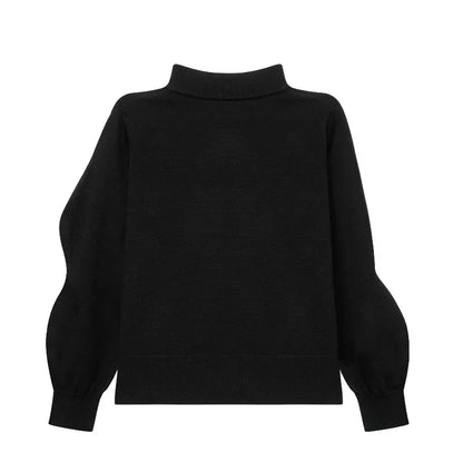 Stickad Dam Tröja Blommig Broderi Mjuk Bomull Polyester 5