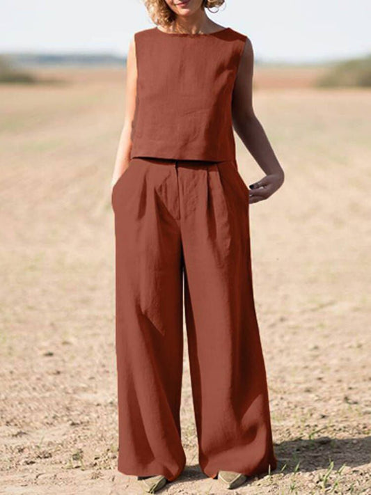 2-delad Dräkt för Kvinnor i Tidlös Stil – Elegant Polyester Outfit för Vardag och Fest, Normal Passform, S-XL 1