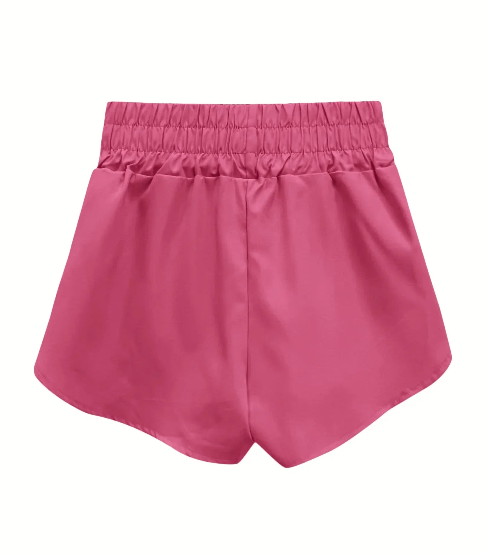 Dam Träningsshorts Hög Midja Lätt Tyg Sportig Design-4