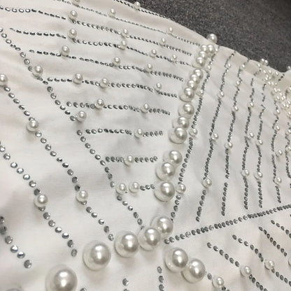 Dam Midi Klänning med Konstpärlor Polyester Lycra för Fina Tillfällen-4