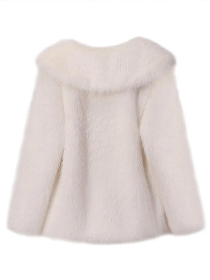Dam Kappa Slim Figurbetonad Faux Päls-5