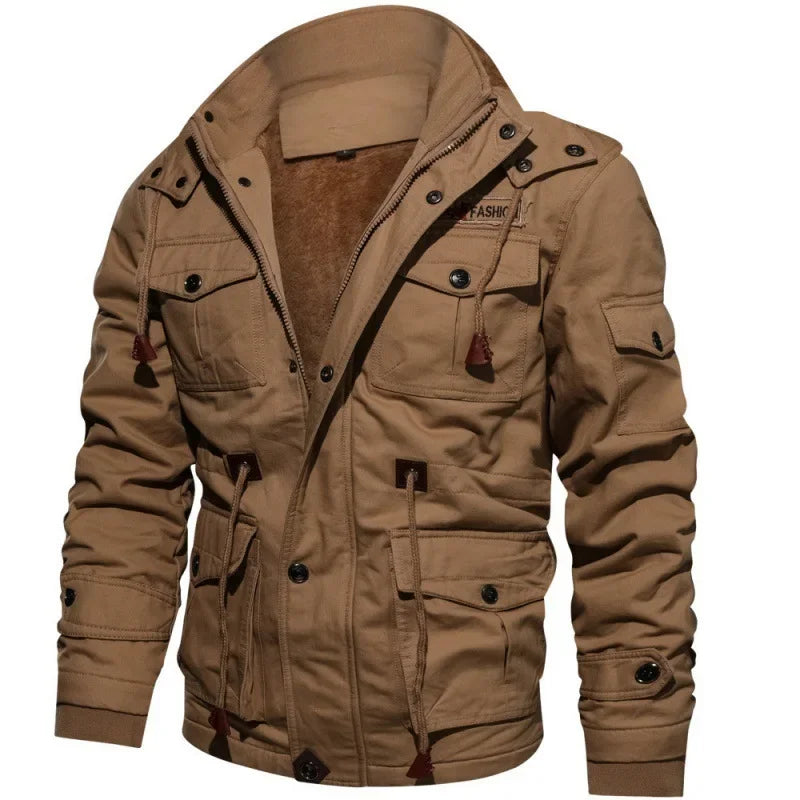 Herrjacka Vinter Militärstil i Robust Polyester-2
