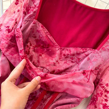 Dam Bodysuit Figursydd Polyester Modern Batikmönster-4