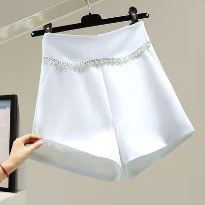 Dam Shorts Hög Midja Monokrom Bomull Polyester-2