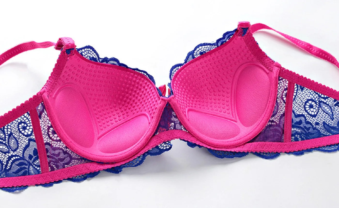 Dam Push-up BH Set med Knappstängning Polyester 3/4 Kopp-5