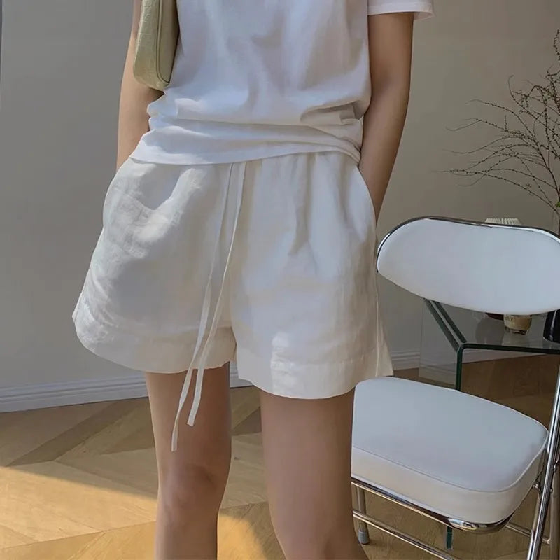 Herr Linneshorts Justerbar Sladd Lätt Material-3