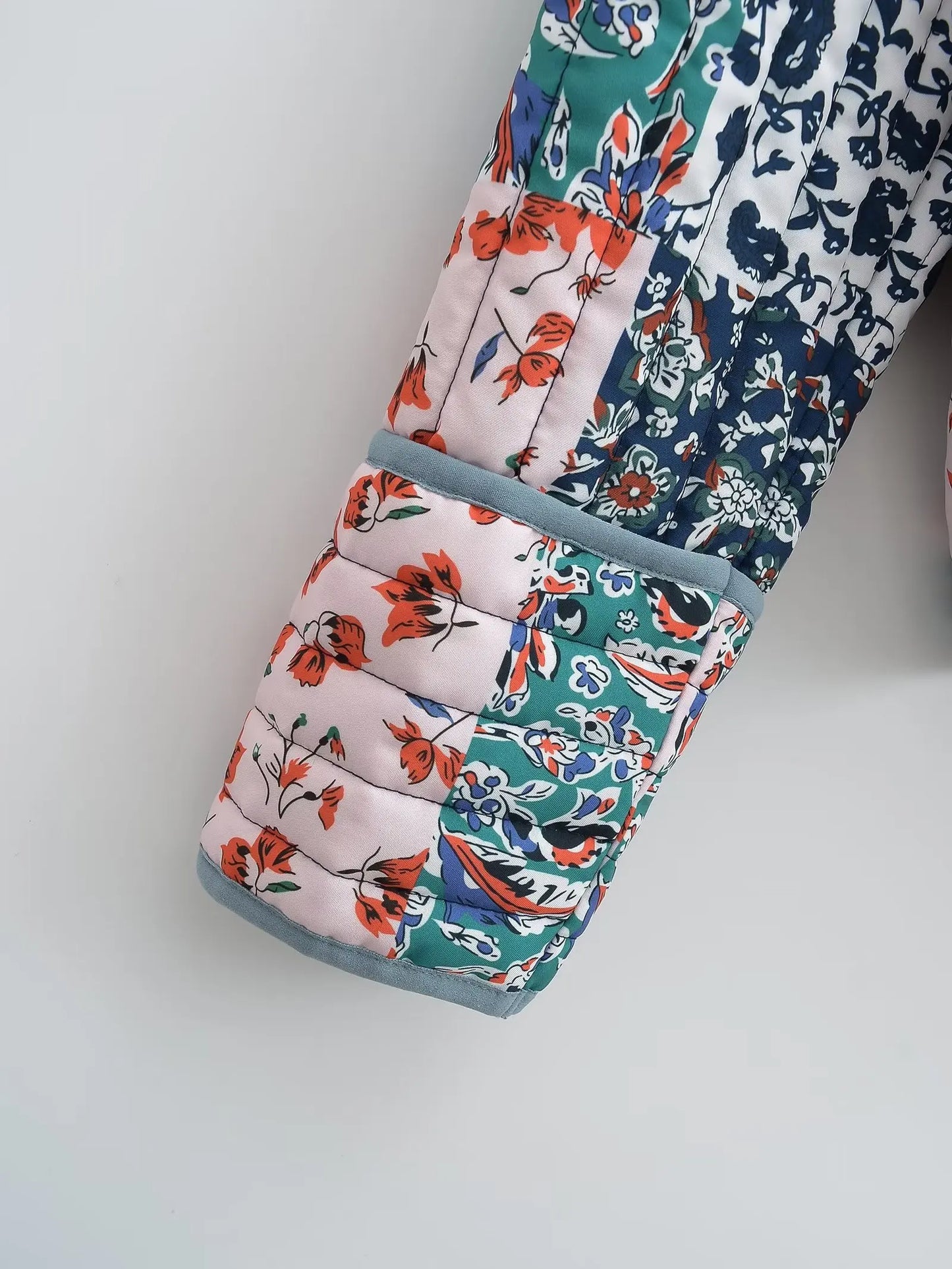 Lång Vinterrock Dam Blommönster Polyester Med Termisk Isolering-4