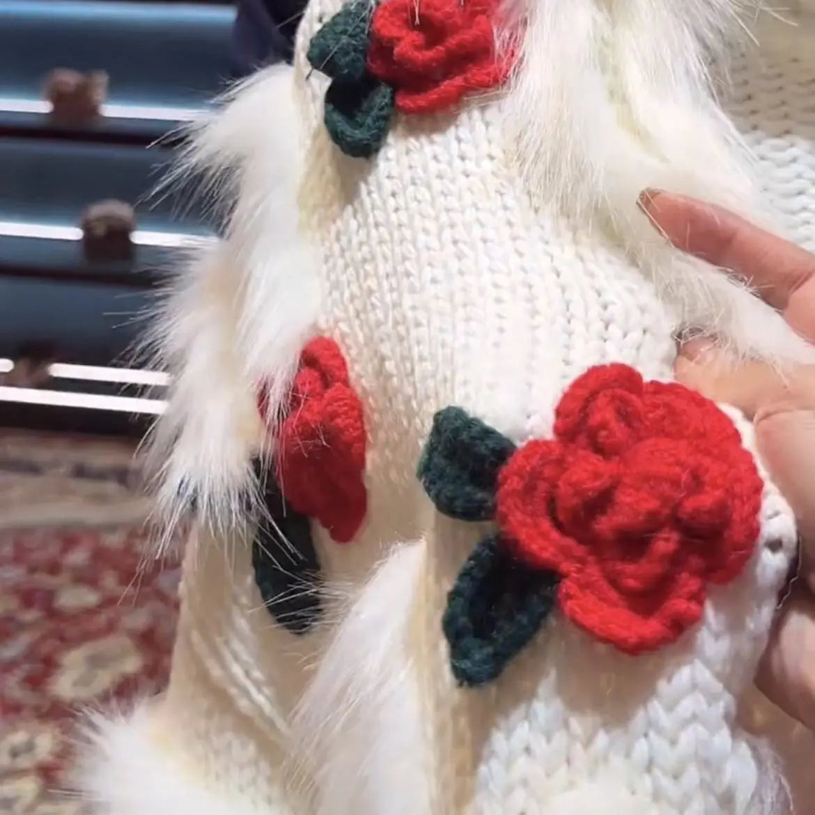 Lång Kofta Dam Blommig Acetat Cardigan med Långa Ärmar-4