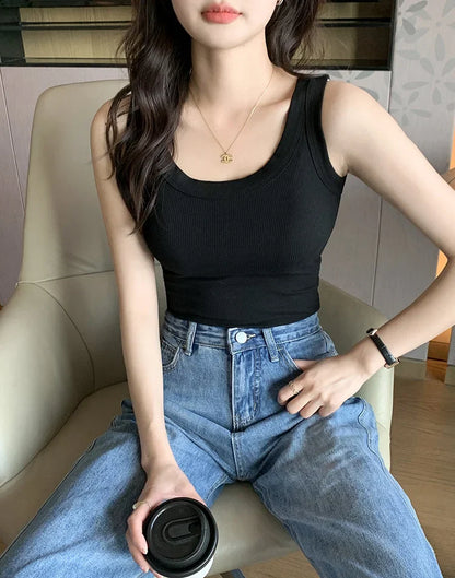 Dam Tank Top Enkel Viskos Polyester-2