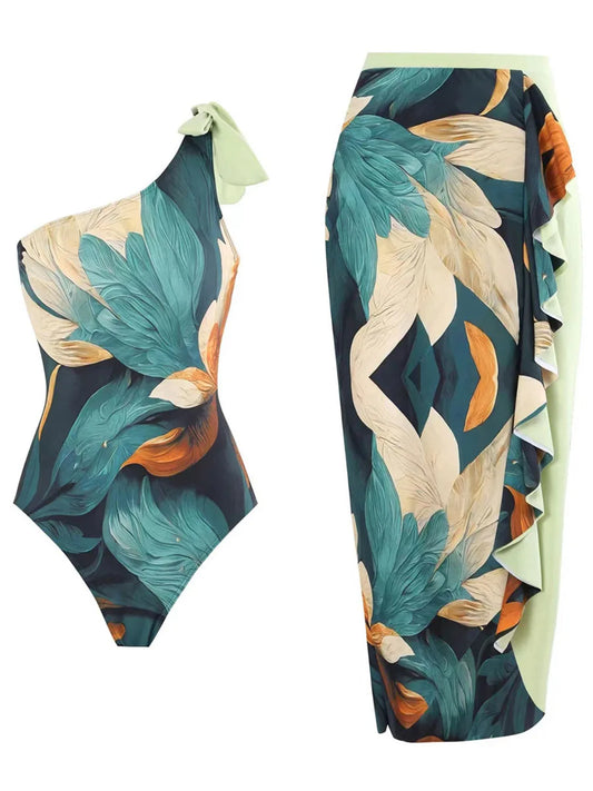 Dam Bikiniuppsättning Rüschen Spandex Polyester 1