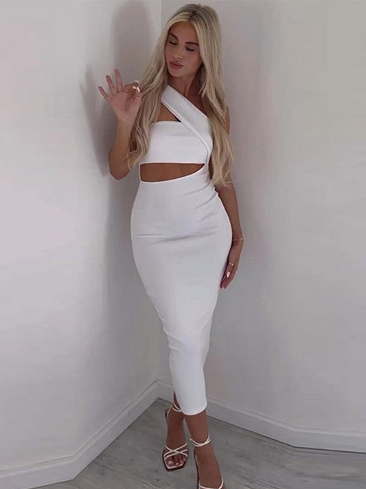 Kvinnors Tät Klänning Modern Design Högkvalitativt Tyg-1