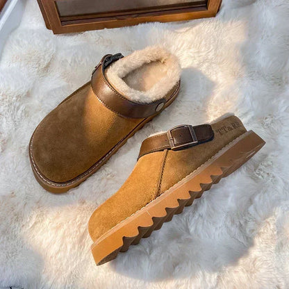 Dam Tofflor Fodrade Mocka Elegant Slip-On Med Pälsfoder-3