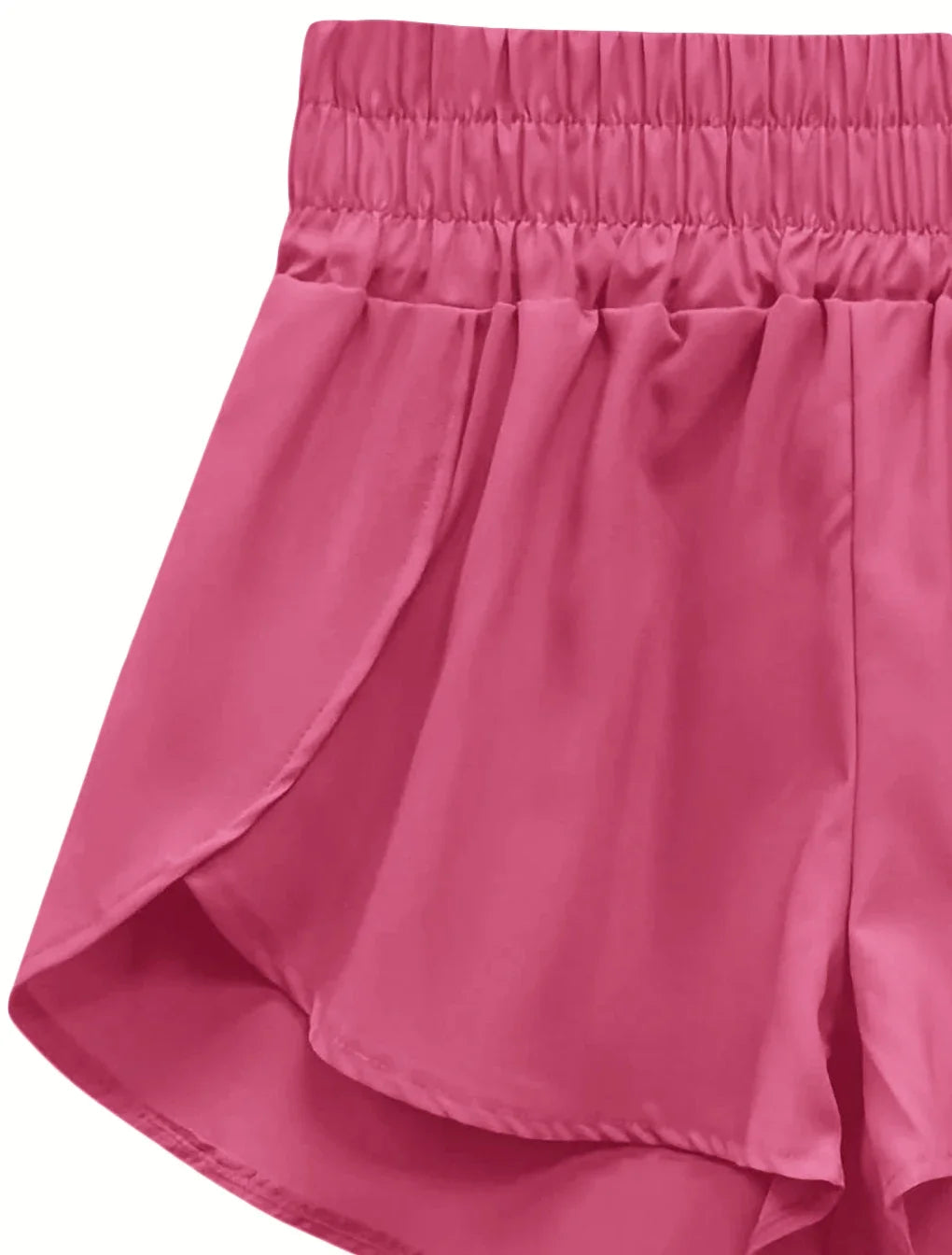 Dam Träningsshorts Hög Midja Lätt Tyg Sportig Design-5