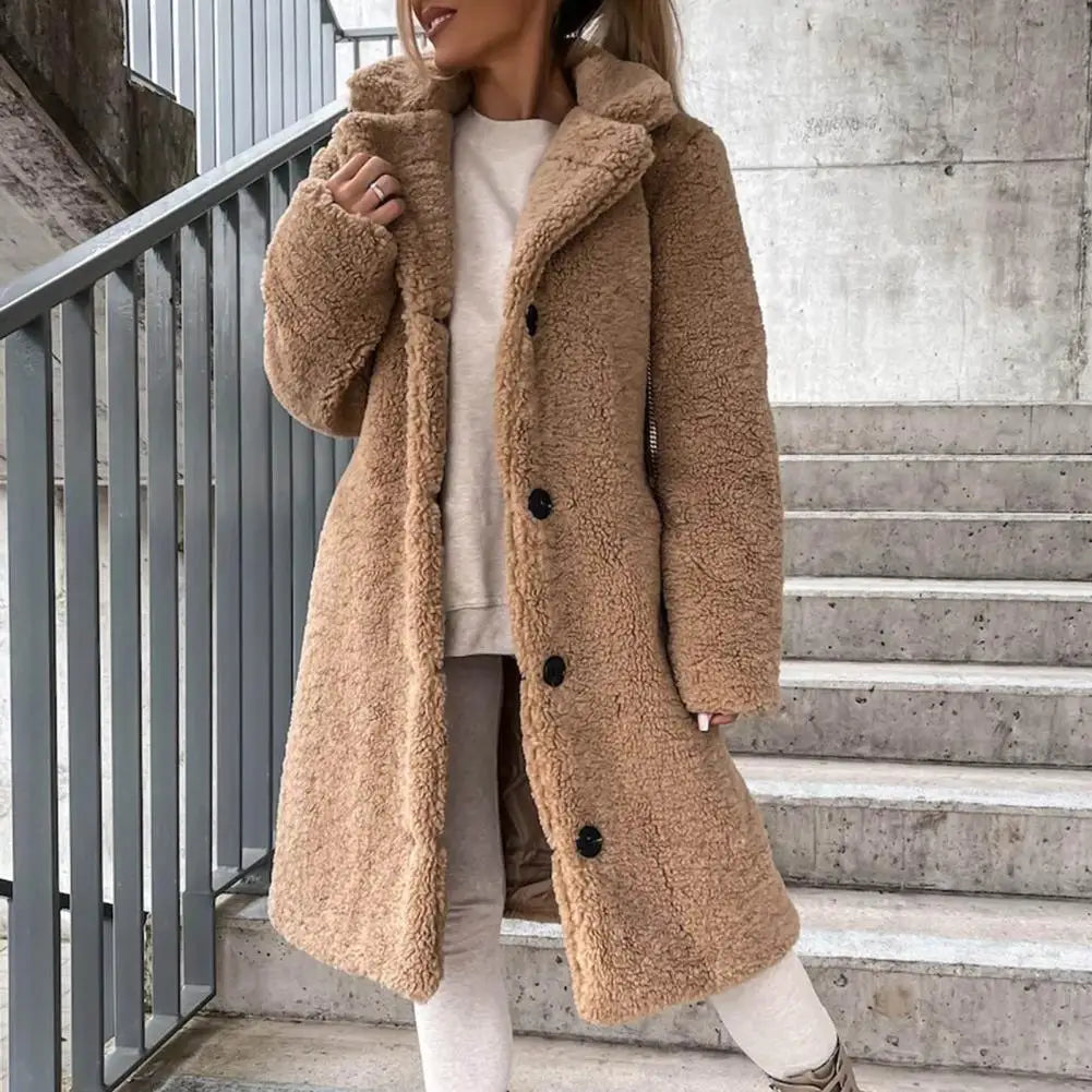 Elegant Plysch Damjacka med Värmande Design för Kalla Dagar – Mångsidig Jacka för Dam 3