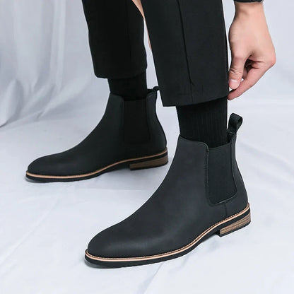 Dam Chelsea Stövlar Läder Klassisk Stil Elegant och Hållbar-4