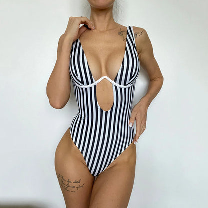 Baddräkt Dam Enkel Design Polyester Monokini-2