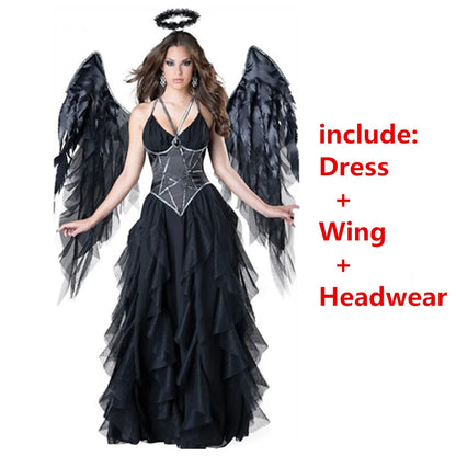 Variant image for Damklänning Gotisk Polyester Kostym för Temafester-5